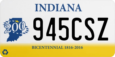 IN license plate 945CSZ