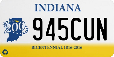 IN license plate 945CUN