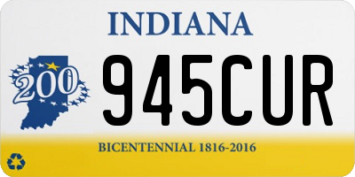 IN license plate 945CUR