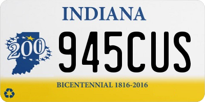 IN license plate 945CUS