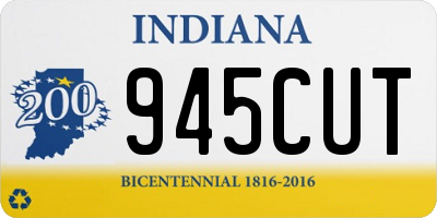 IN license plate 945CUT