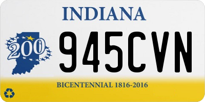 IN license plate 945CVN