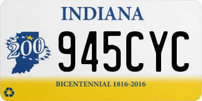 IN license plate 945CYC