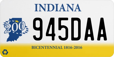 IN license plate 945DAA