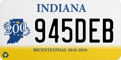 IN license plate 945DEB