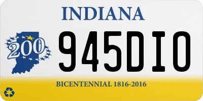 IN license plate 945DIO