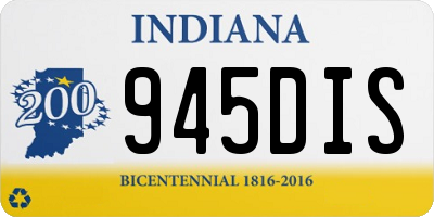 IN license plate 945DIS