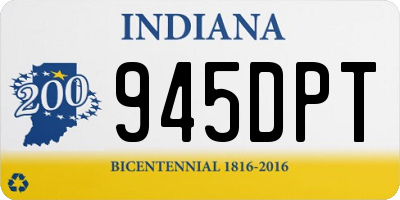 IN license plate 945DPT