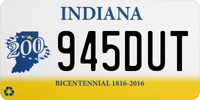 IN license plate 945DUT