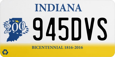 IN license plate 945DVS