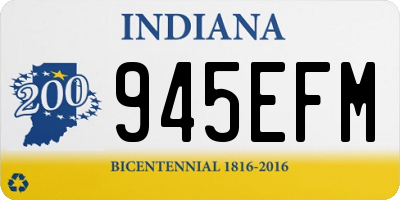 IN license plate 945EFM