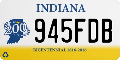 IN license plate 945FDB