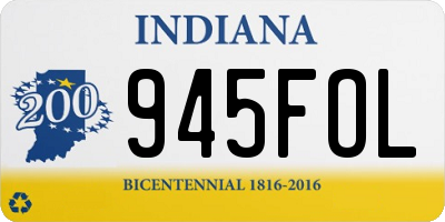 IN license plate 945FOL