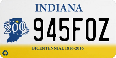 IN license plate 945FOZ