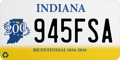 IN license plate 945FSA