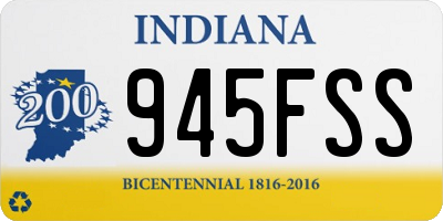 IN license plate 945FSS