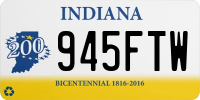 IN license plate 945FTW