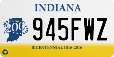 IN license plate 945FWZ