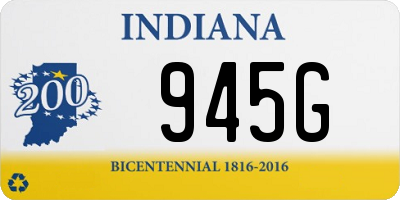 IN license plate 945G