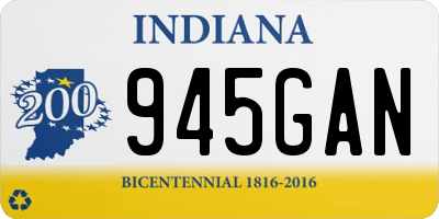 IN license plate 945GAN