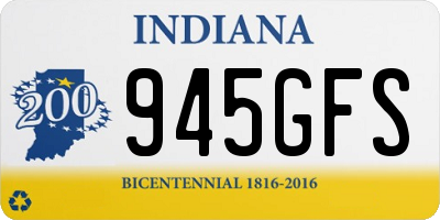 IN license plate 945GFS