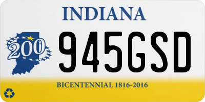 IN license plate 945GSD
