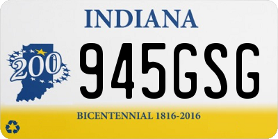 IN license plate 945GSG