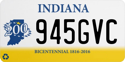 IN license plate 945GVC