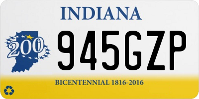 IN license plate 945GZP