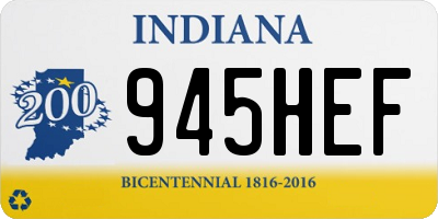IN license plate 945HEF
