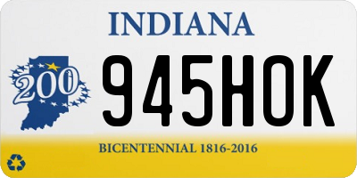 IN license plate 945HOK