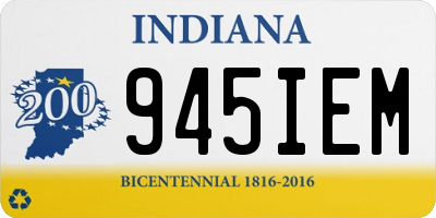 IN license plate 945IEM