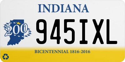 IN license plate 945IXL