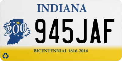 IN license plate 945JAF