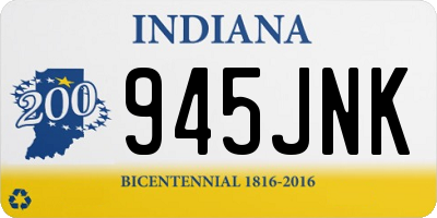 IN license plate 945JNK