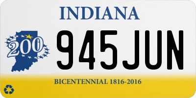 IN license plate 945JUN