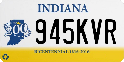 IN license plate 945KVR