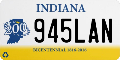 IN license plate 945LAN
