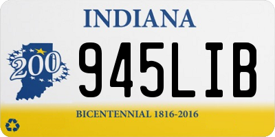 IN license plate 945LIB
