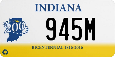 IN license plate 945M