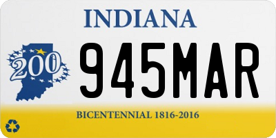 IN license plate 945MAR