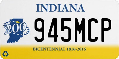 IN license plate 945MCP