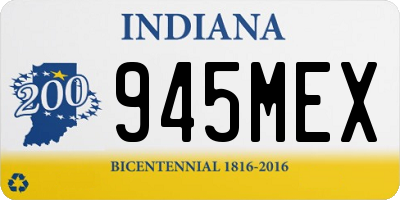 IN license plate 945MEX