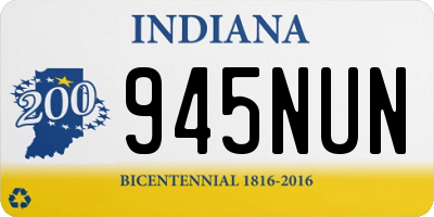IN license plate 945NUN