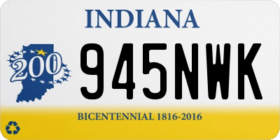 IN license plate 945NWK