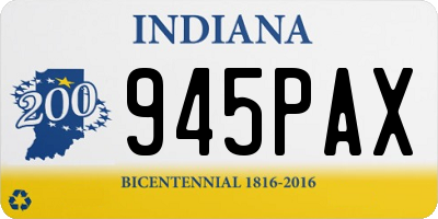 IN license plate 945PAX