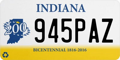 IN license plate 945PAZ