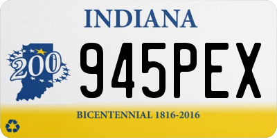 IN license plate 945PEX