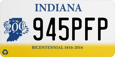 IN license plate 945PFP