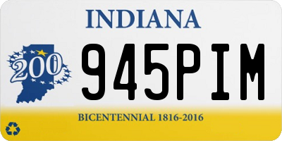 IN license plate 945PIM